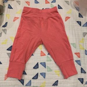 Orange Hanes pants kids 6-12m